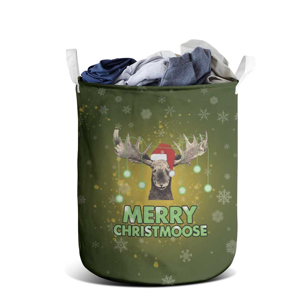 Merry ChristMoose Christmas Laundry Basket Xmas Holiday Patterns - Wonder Print Shop