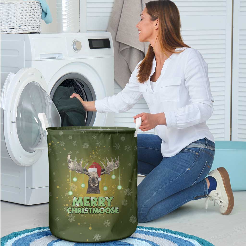 Merry ChristMoose Christmas Laundry Basket Xmas Holiday Patterns - Wonder Print Shop