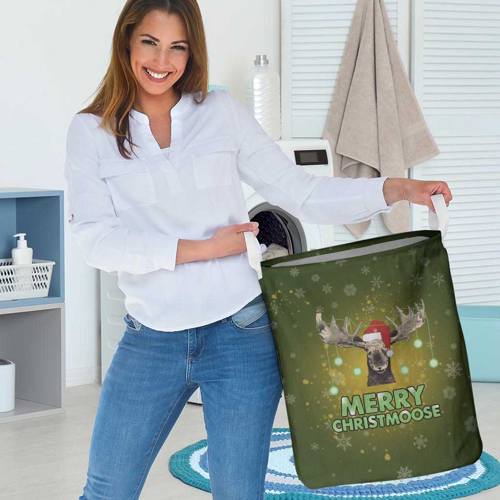 Merry ChristMoose Christmas Laundry Basket Xmas Holiday Patterns - Wonder Print Shop
