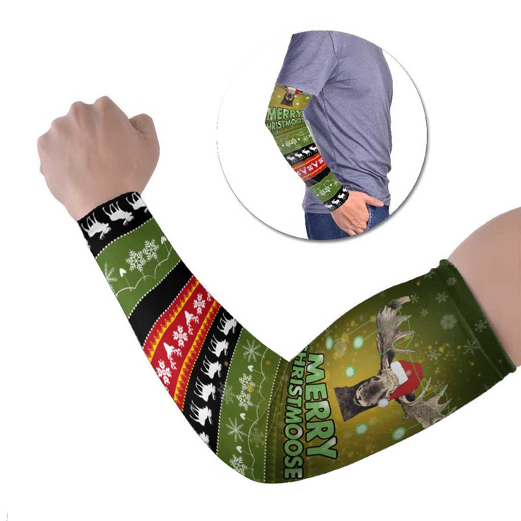 Merry ChristMoose Christmas Arm Sleeves Xmas Holiday Patterns - Wonder Print Shop