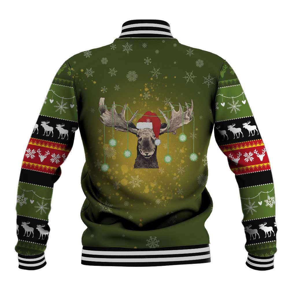 Merry ChristMoose Christmas Baseball Jacket Xmas Holiday Patterns - Wonder Print Shop