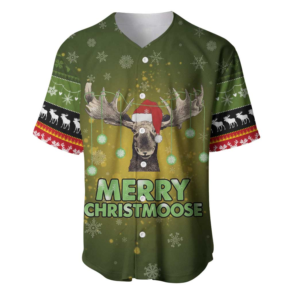 Merry ChristMoose Christmas Baseball Jersey Xmas Holiday Patterns - Wonder Print Shop
