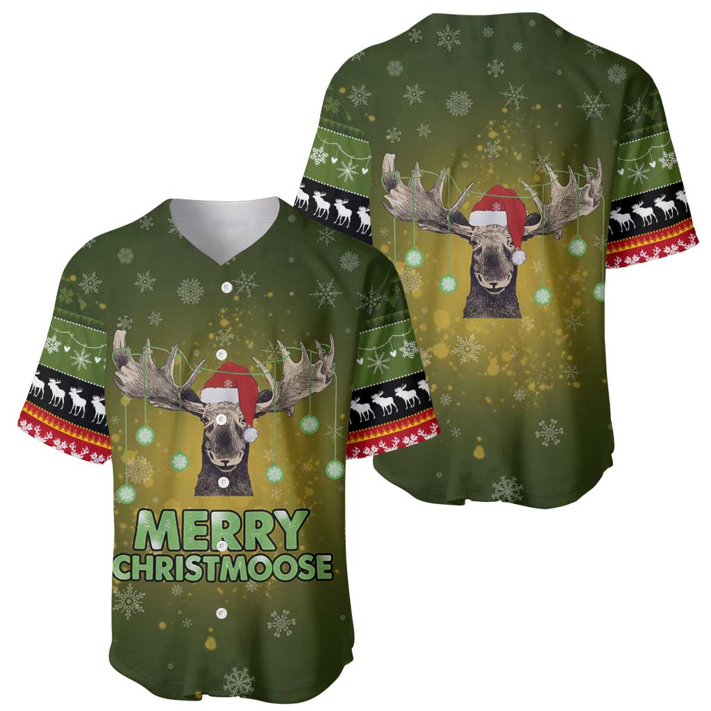 Merry ChristMoose Christmas Baseball Jersey Xmas Holiday Patterns - Wonder Print Shop