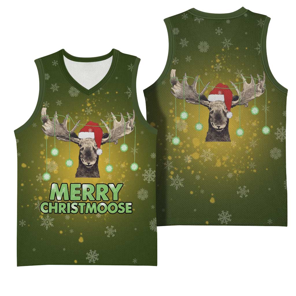 Merry ChristMoose Christmas Basketball Jersey Xmas Holiday Patterns - Wonder Print Shop