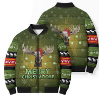 Merry ChristMoose Christmas Bomber Puffer Jacket Xmas Holiday Patterns - Wonder Print Shop