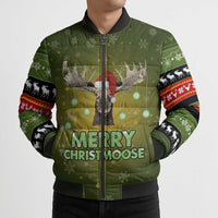Merry ChristMoose Christmas Bomber Puffer Jacket Xmas Holiday Patterns - Wonder Print Shop