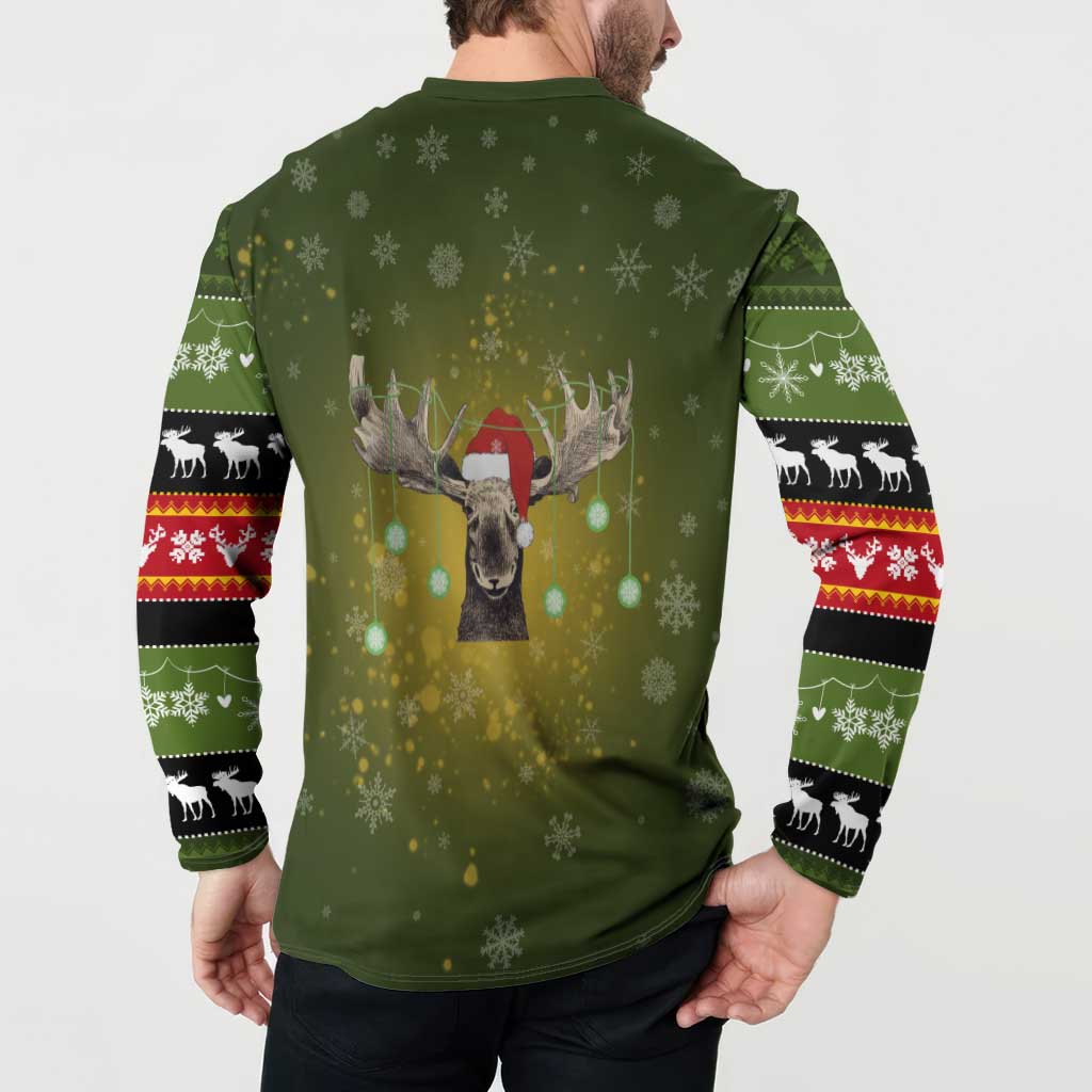 Merry ChristMoose Christmas Button Sweatshirt Xmas Holiday Patterns - Wonder Print Shop