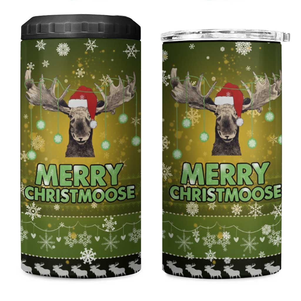 Merry ChristMoose Christmas 4 in 1 Can Cooler Tumbler Xmas Holiday Patterns - Wonder Print Shop
