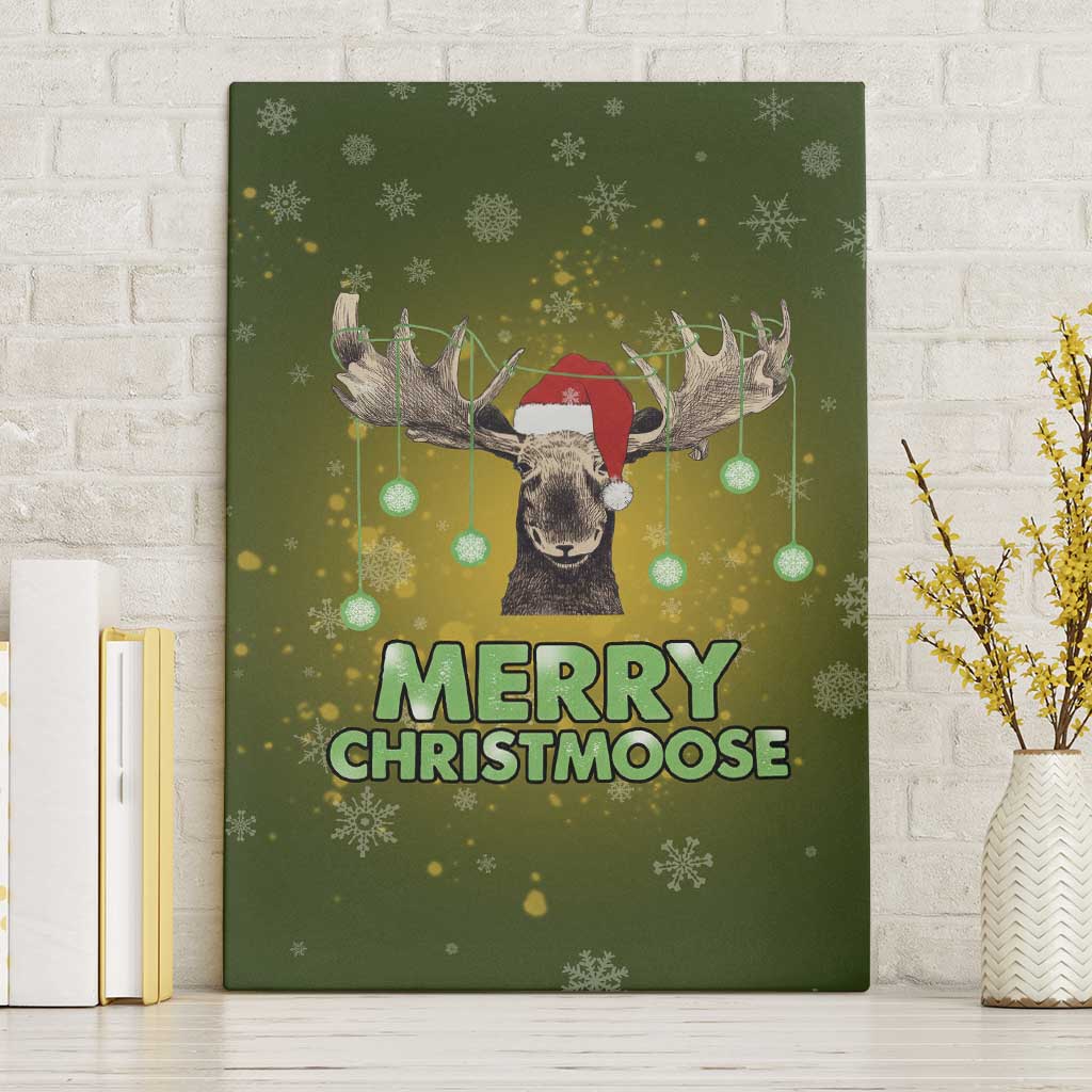 Merry ChristMoose Christmas Canvas Wall Art Xmas Holiday Patterns - Wonder Print Shop