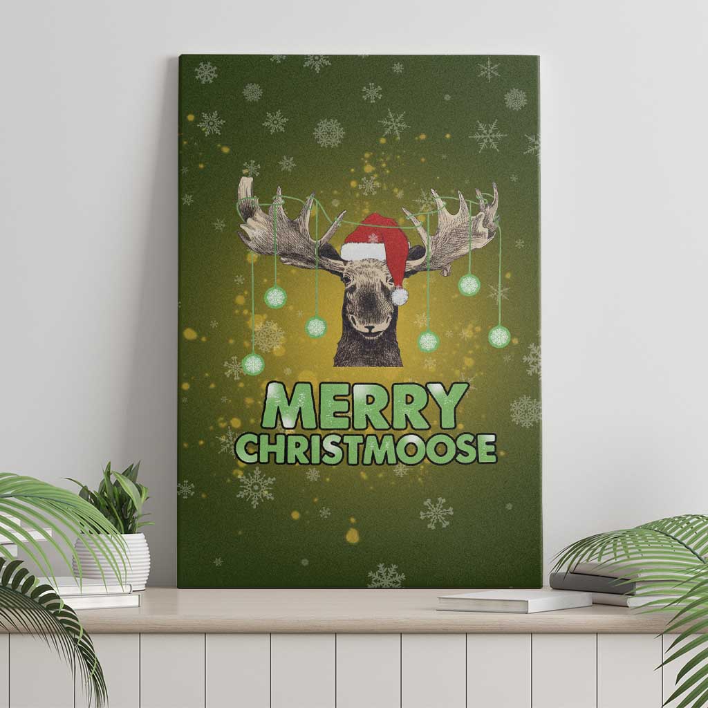Merry ChristMoose Christmas Canvas Wall Art Xmas Holiday Patterns - Wonder Print Shop