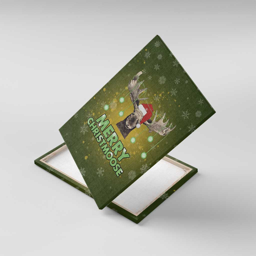 Merry ChristMoose Christmas Canvas Wall Art Xmas Holiday Patterns - Wonder Print Shop