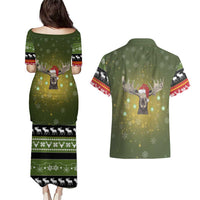 Merry ChristMoose Christmas Couples Matching Puletasi and Hawaiian Shirt Xmas Holiday Patterns - Wonder Print Shop