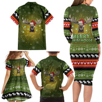 Merry ChristMoose Christmas Family Matching Long Sleeve Bodycon Dress and Hawaiian Shirt Xmas Holiday Patterns - Wonder Print Shop