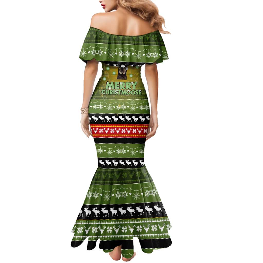 Merry ChristMoose Christmas Family Matching Mermaid Dress and Hawaiian Shirt Xmas Holiday Patterns - Wonder Print Shop