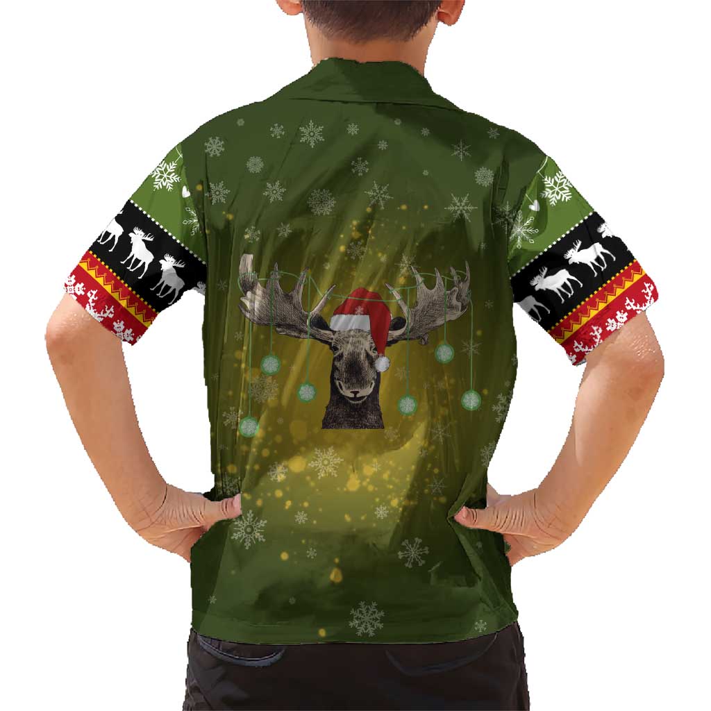 Merry ChristMoose Christmas Family Matching Off Shoulder Maxi Dress and Hawaiian Shirt Xmas Holiday Patterns - Wonder Print Shop