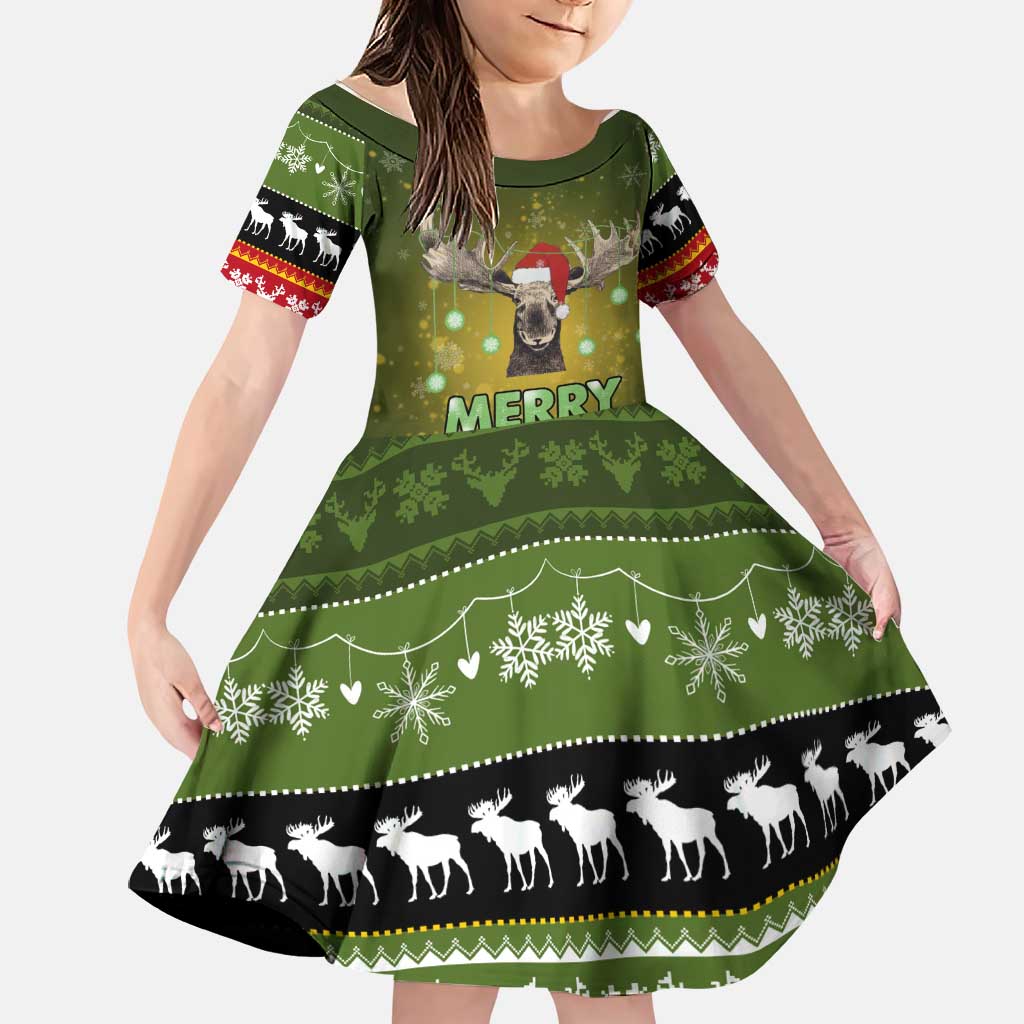 Merry ChristMoose Christmas Family Matching Off Shoulder Maxi Dress and Hawaiian Shirt Xmas Holiday Patterns - Wonder Print Shop