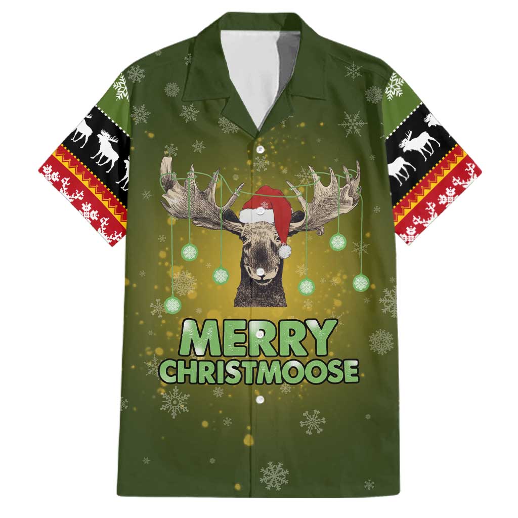 Merry ChristMoose Christmas Family Matching Off Shoulder Maxi Dress and Hawaiian Shirt Xmas Holiday Patterns - Wonder Print Shop