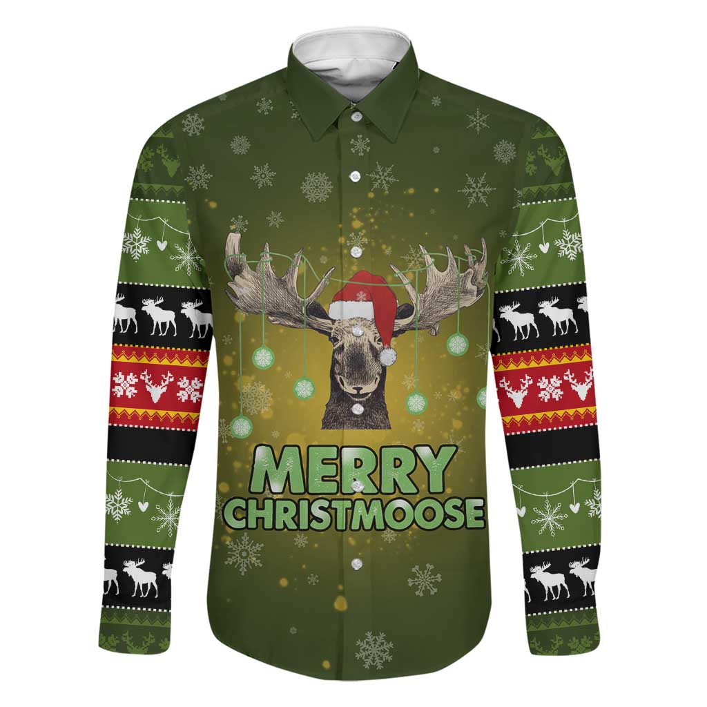 Merry ChristMoose Christmas Family Matching Off Shoulder Maxi Dress and Hawaiian Shirt Xmas Holiday Patterns - Wonder Print Shop