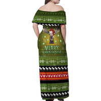 Merry ChristMoose Christmas Family Matching Off Shoulder Maxi Dress and Hawaiian Shirt Xmas Holiday Patterns - Wonder Print Shop