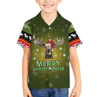 Merry ChristMoose Christmas Family Matching Off Shoulder Maxi Dress and Hawaiian Shirt Xmas Holiday Patterns - Wonder Print Shop