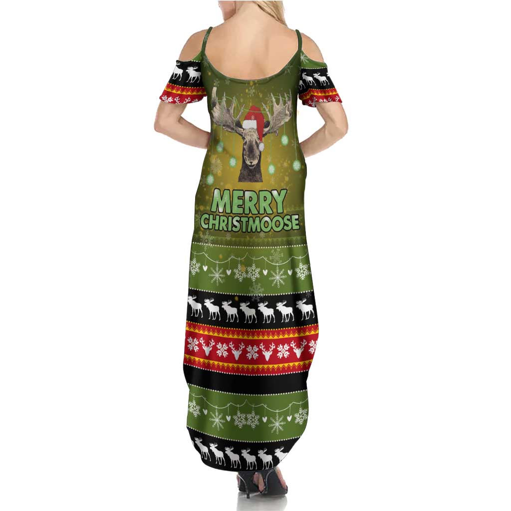 Merry ChristMoose Christmas Family Matching Summer Maxi Dress and Hawaiian Shirt Xmas Holiday Patterns - Wonder Print Shop