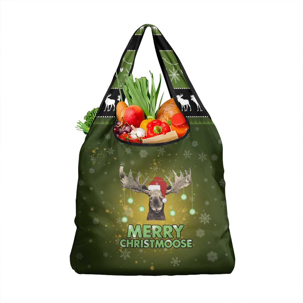 Merry ChristMoose Christmas Grocery Bag Xmas Holiday Patterns - Wonder Print Shop