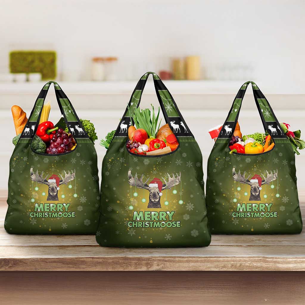 Merry ChristMoose Christmas Grocery Bag Xmas Holiday Patterns - Wonder Print Shop