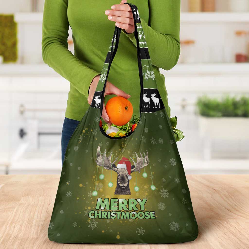 Merry ChristMoose Christmas Grocery Bag Xmas Holiday Patterns - Wonder Print Shop
