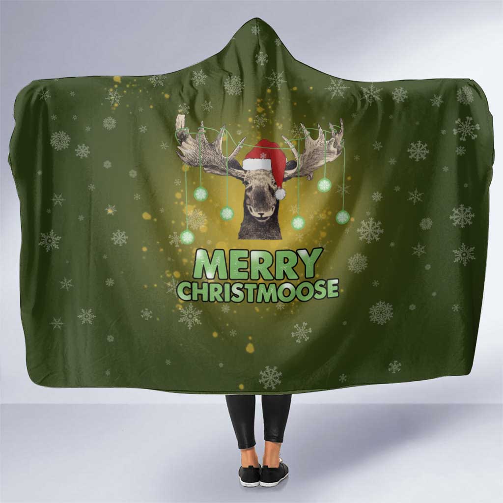 Merry ChristMoose Christmas Hooded Blanket Xmas Holiday Patterns - Wonder Print Shop