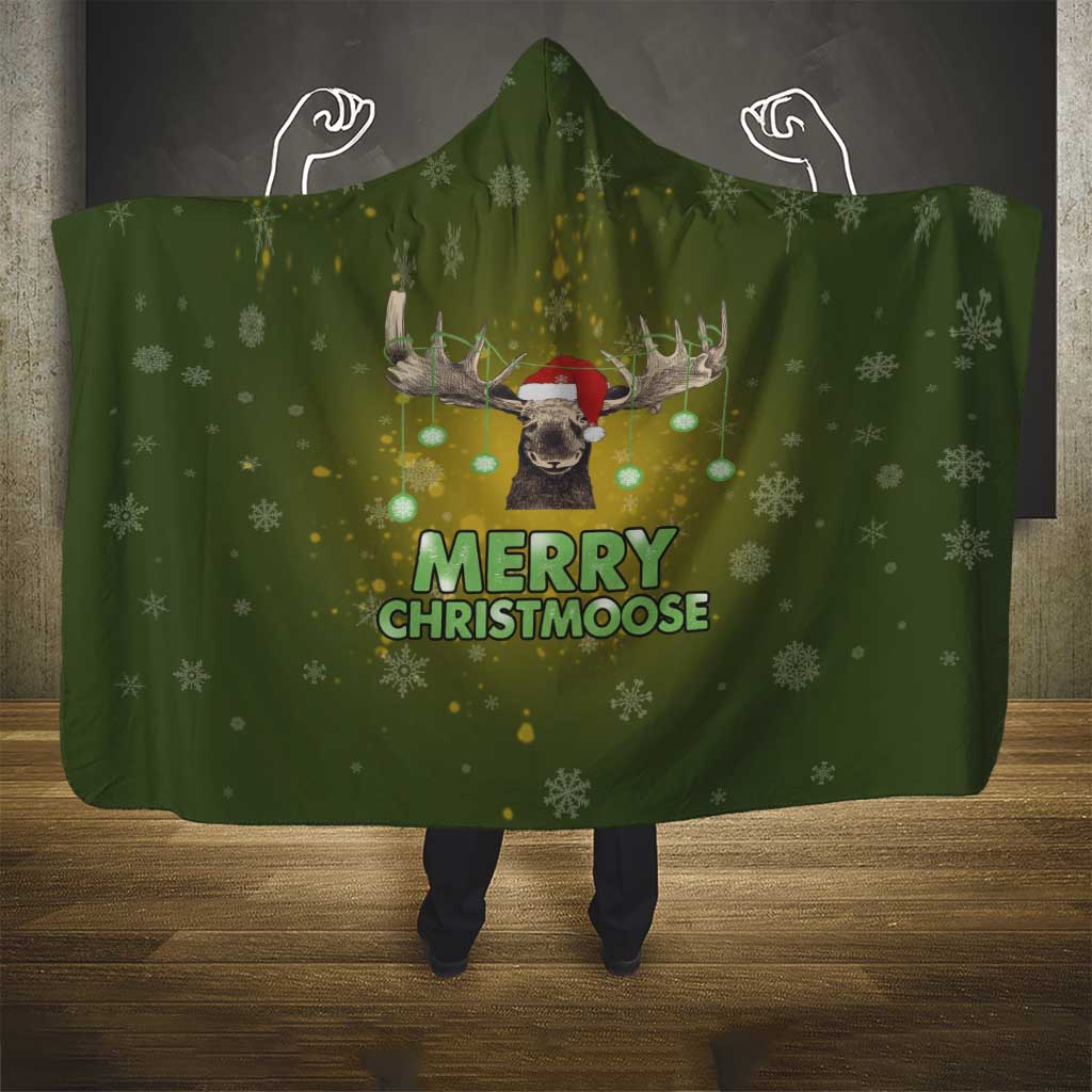 Merry ChristMoose Christmas Hooded Blanket Xmas Holiday Patterns - Wonder Print Shop