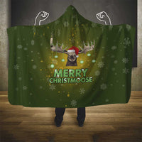 Merry ChristMoose Christmas Hooded Blanket Xmas Holiday Patterns - Wonder Print Shop