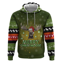 Merry ChristMoose Christmas Hoodie Xmas Holiday Patterns - Wonder Print Shop