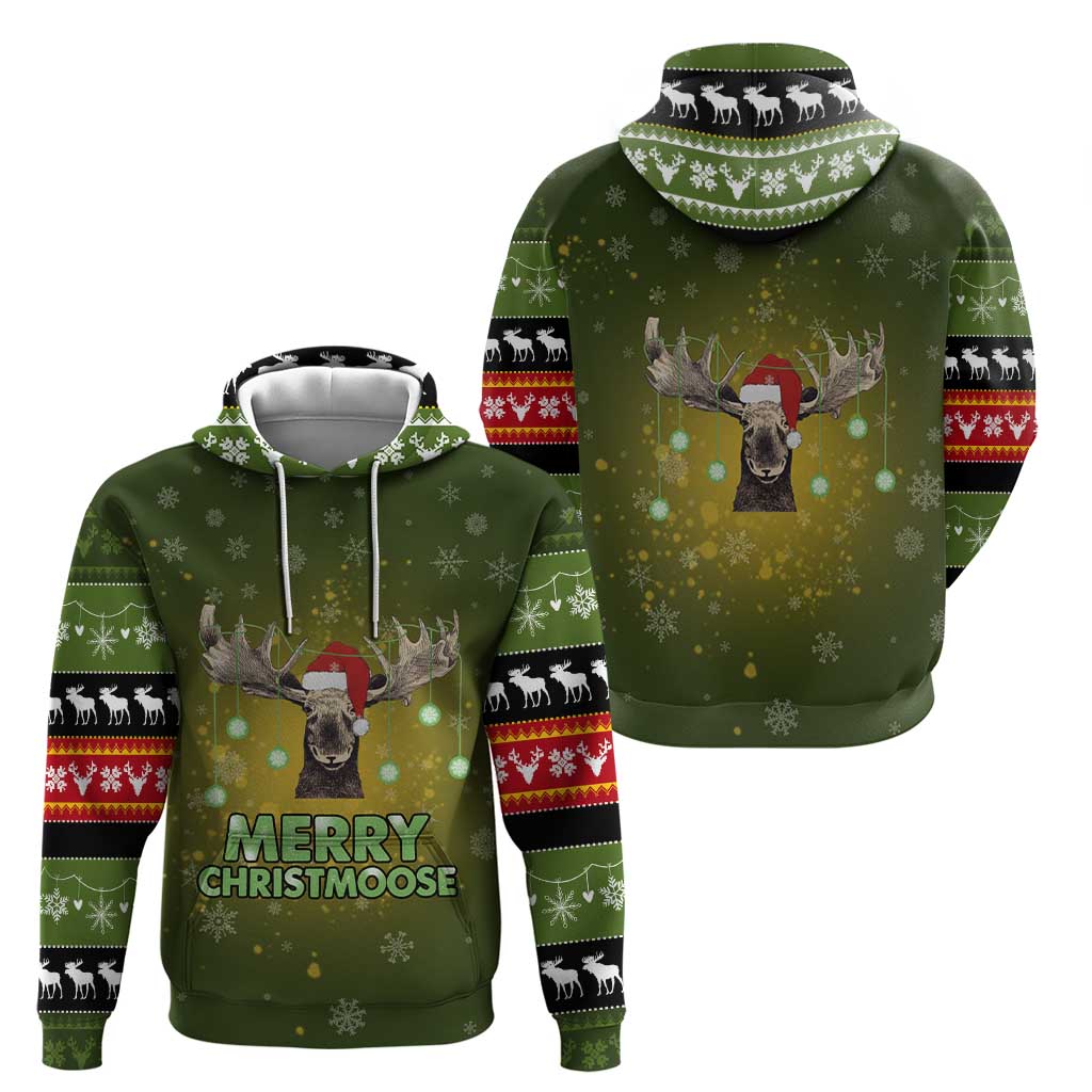 Merry ChristMoose Christmas Hoodie Xmas Holiday Patterns - Wonder Print Shop