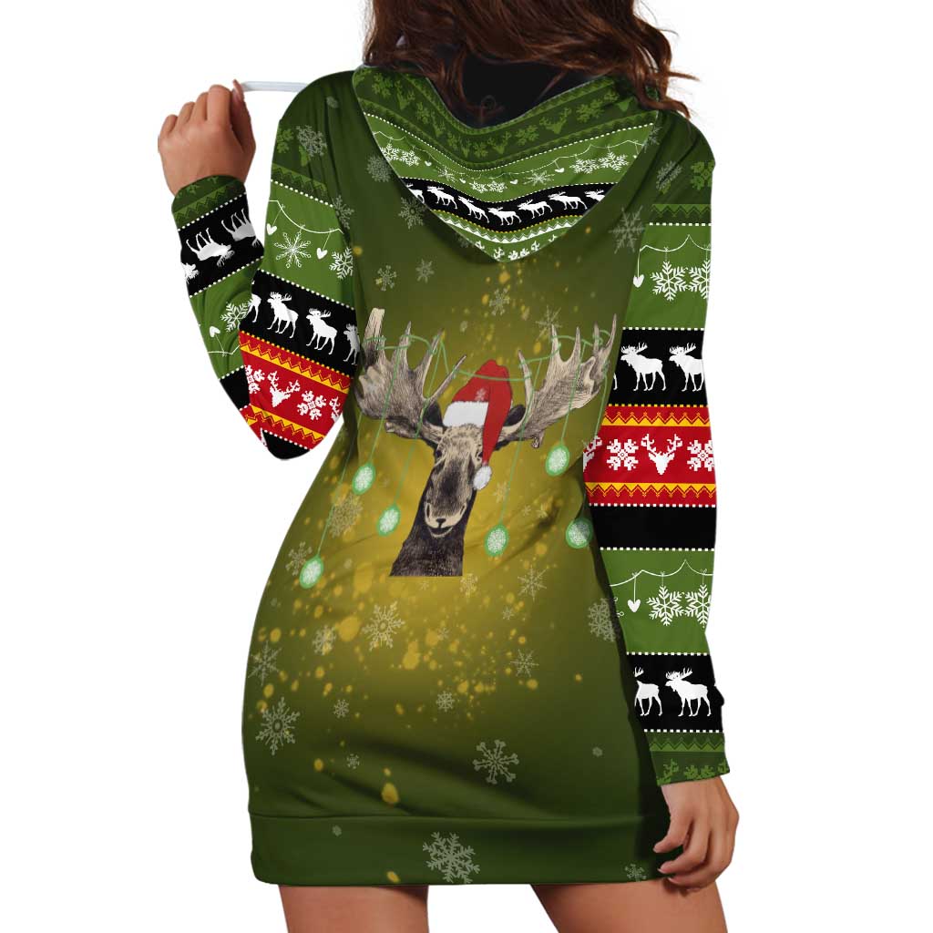 Merry ChristMoose Christmas Hoodie Dress Xmas Holiday Patterns - Wonder Print Shop