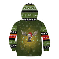 Merry ChristMoose Christmas Kid Hoodie Xmas Holiday Patterns - Wonder Print Shop
