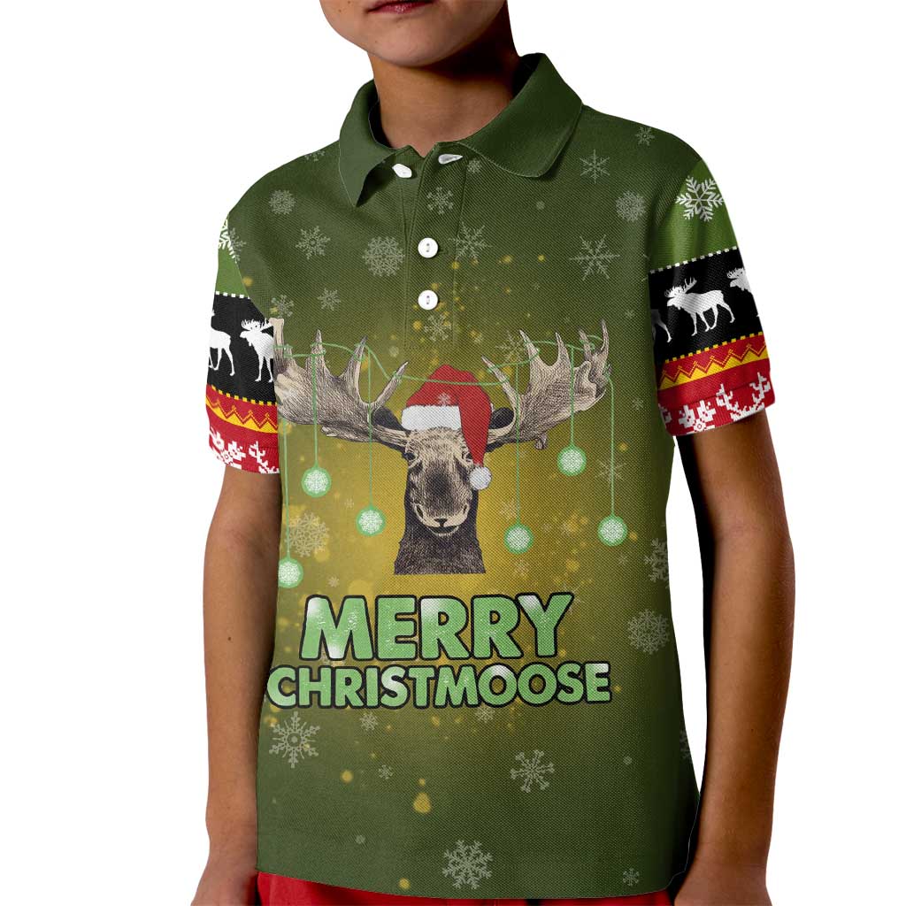 Merry ChristMoose Christmas Kid Polo Shirt Xmas Holiday Patterns - Wonder Print Shop