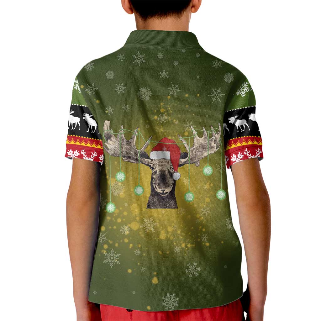 Merry ChristMoose Christmas Kid Polo Shirt Xmas Holiday Patterns - Wonder Print Shop