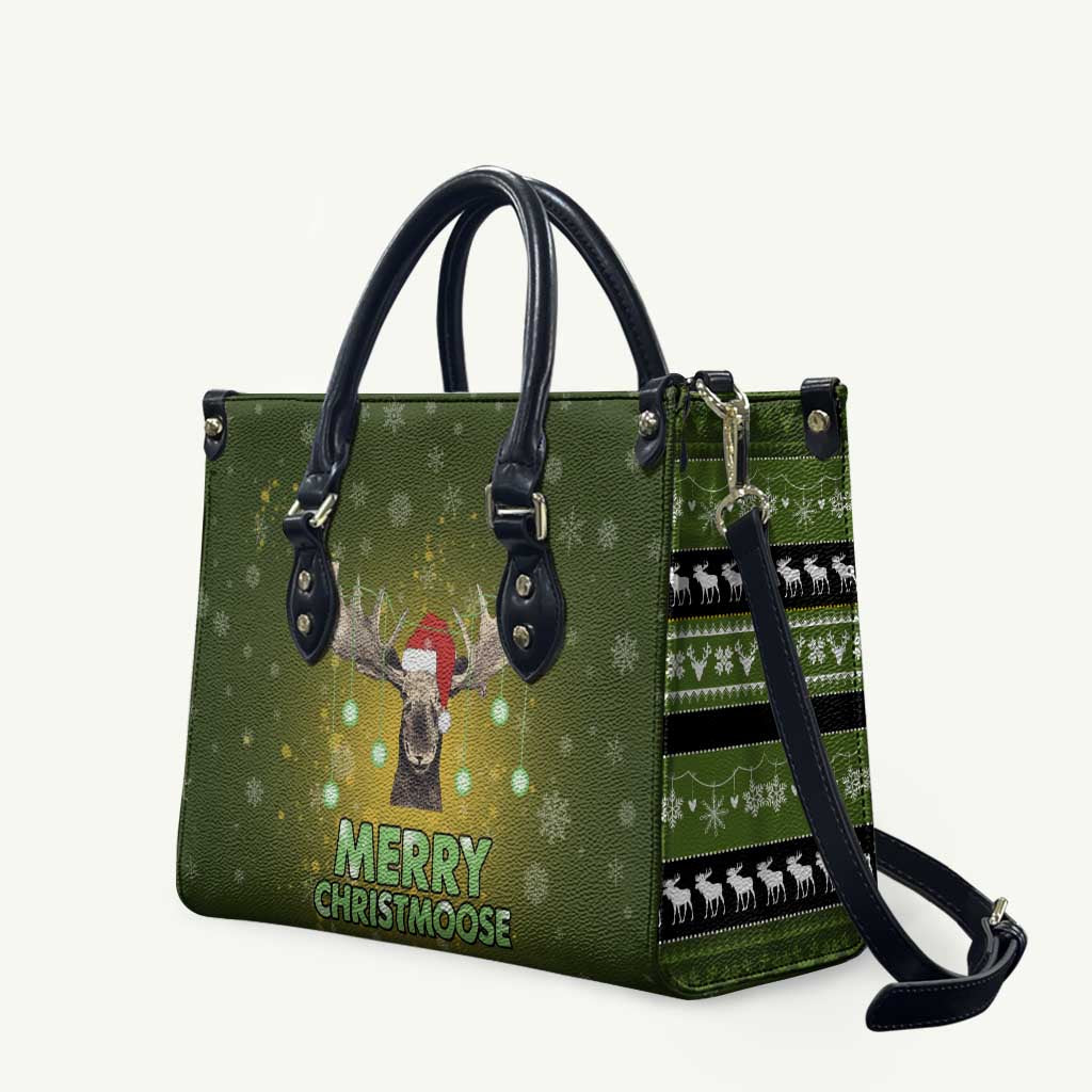 Merry ChristMoose Christmas Leather Bag Xmas Holiday Patterns - Wonder Print Shop