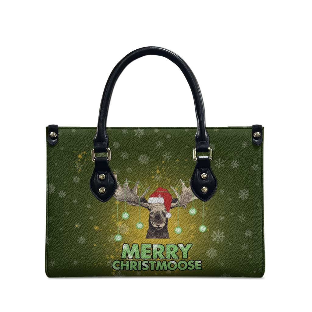 Merry ChristMoose Christmas Leather Bag Xmas Holiday Patterns - Wonder Print Shop