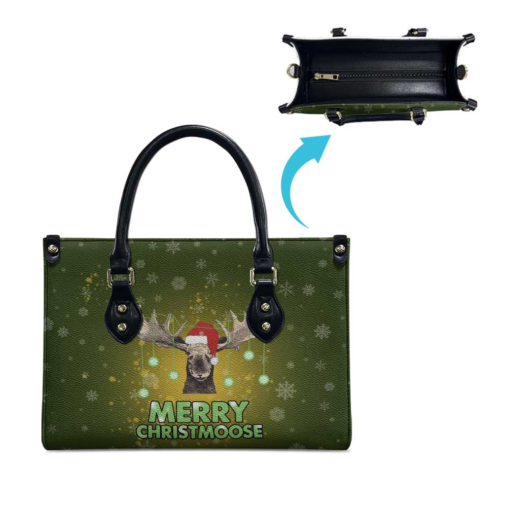 Merry ChristMoose Christmas Leather Bag Xmas Holiday Patterns - Wonder Print Shop