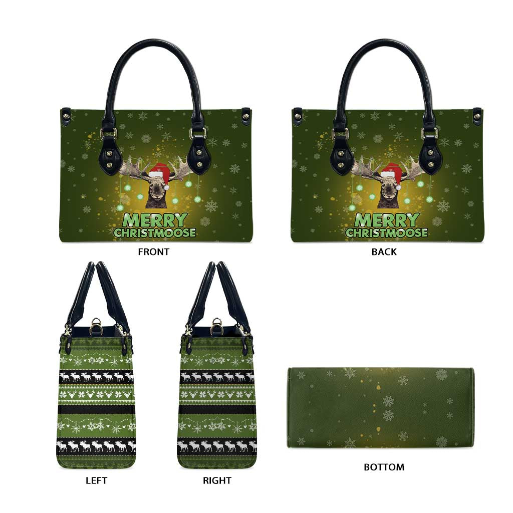 Merry ChristMoose Christmas Leather Bag Xmas Holiday Patterns - Wonder Print Shop
