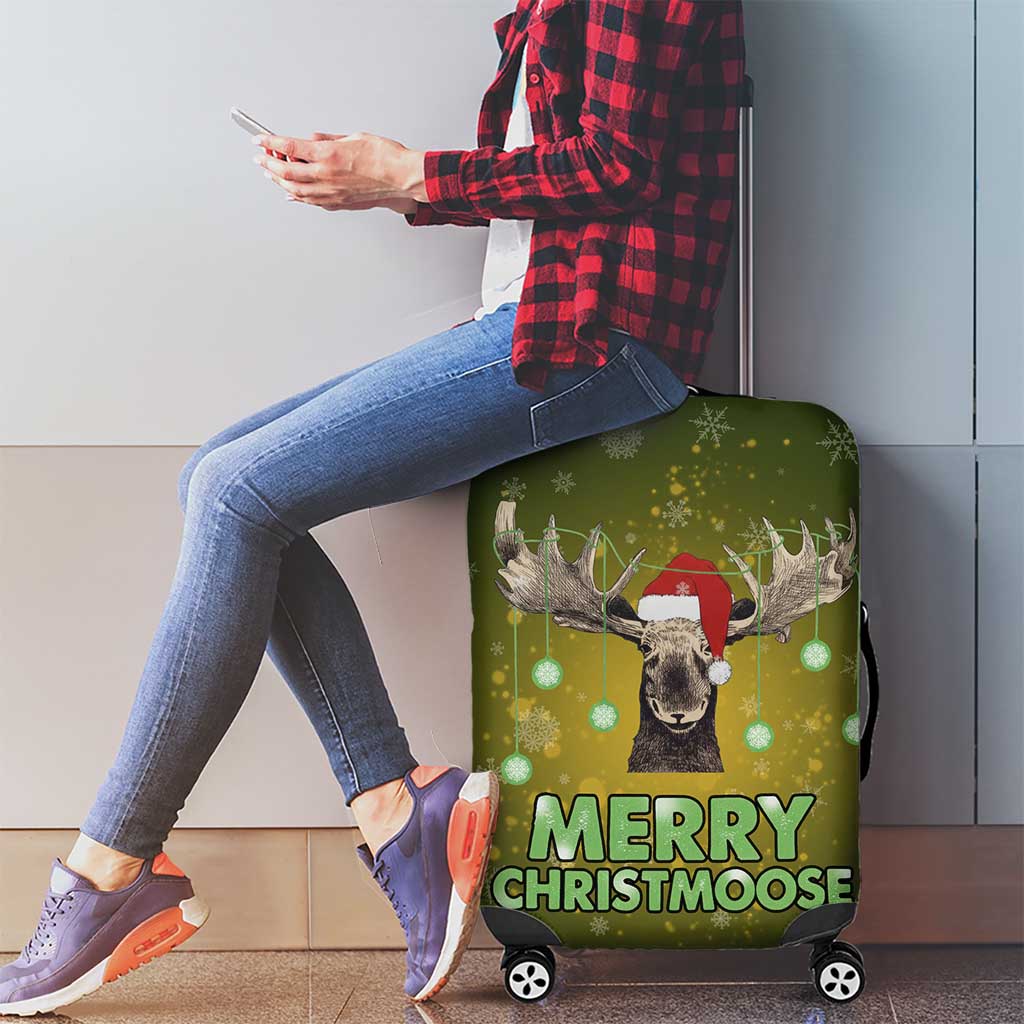 Merry ChristMoose Christmas Luggage Cover Xmas Holiday Patterns - Wonder Print Shop
