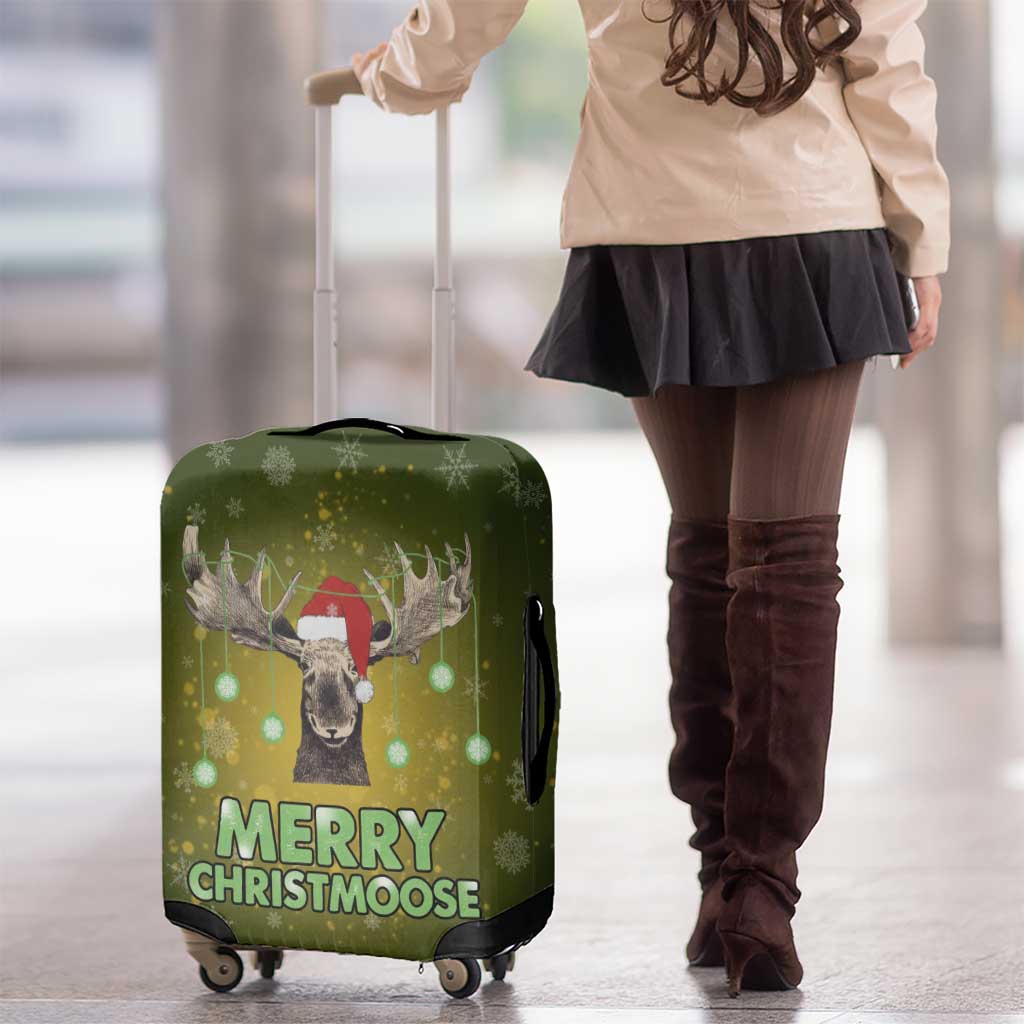 Merry ChristMoose Christmas Luggage Cover Xmas Holiday Patterns - Wonder Print Shop
