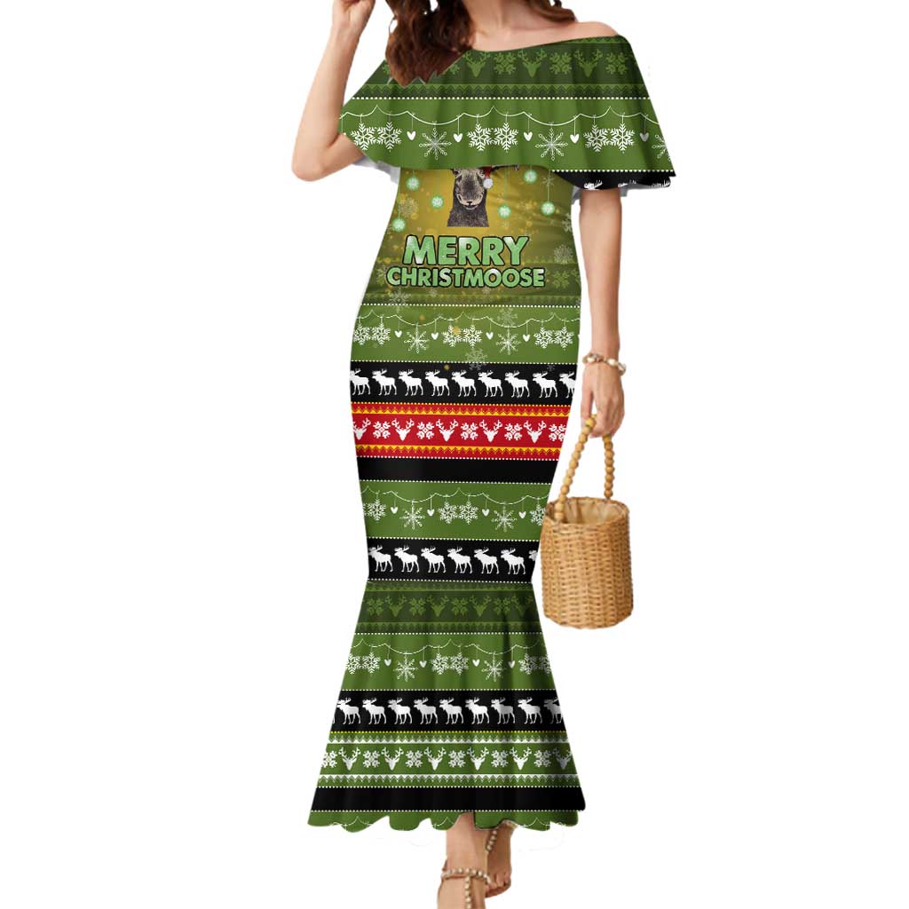 Merry ChristMoose Christmas Mermaid Dress Xmas Holiday Patterns - Wonder Print Shop