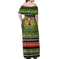 Merry ChristMoose Christmas Off Shoulder Maxi Dress Xmas Holiday Patterns - Wonder Print Shop