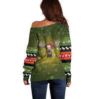 Merry ChristMoose Christmas Off Shoulder Sweater Xmas Holiday Patterns - Wonder Print Shop