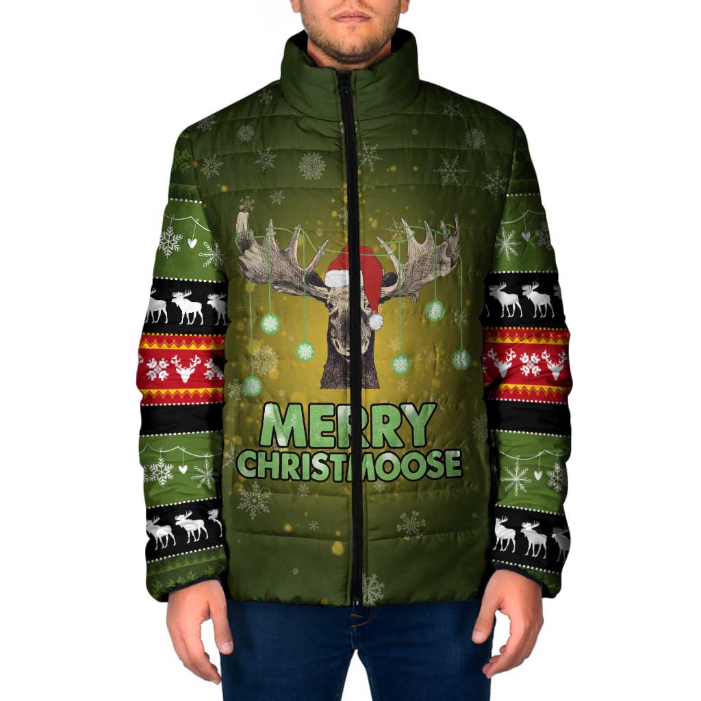 Merry ChristMoose Christmas Padded Jacket Xmas Holiday Patterns - Wonder Print Shop