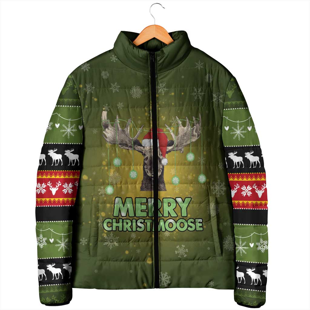 Merry ChristMoose Christmas Padded Jacket Xmas Holiday Patterns - Wonder Print Shop