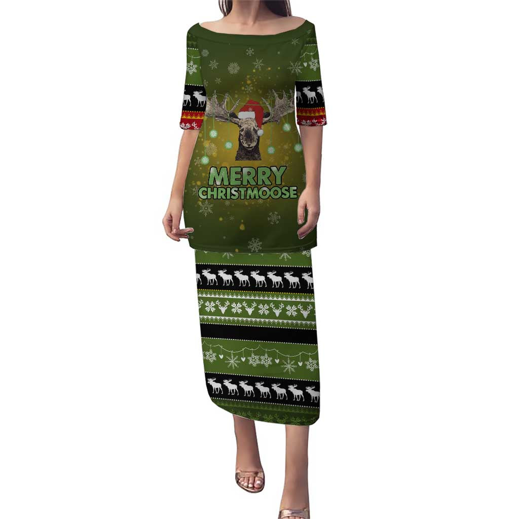 Merry ChristMoose Christmas Puletasi Xmas Holiday Patterns - Wonder Print Shop