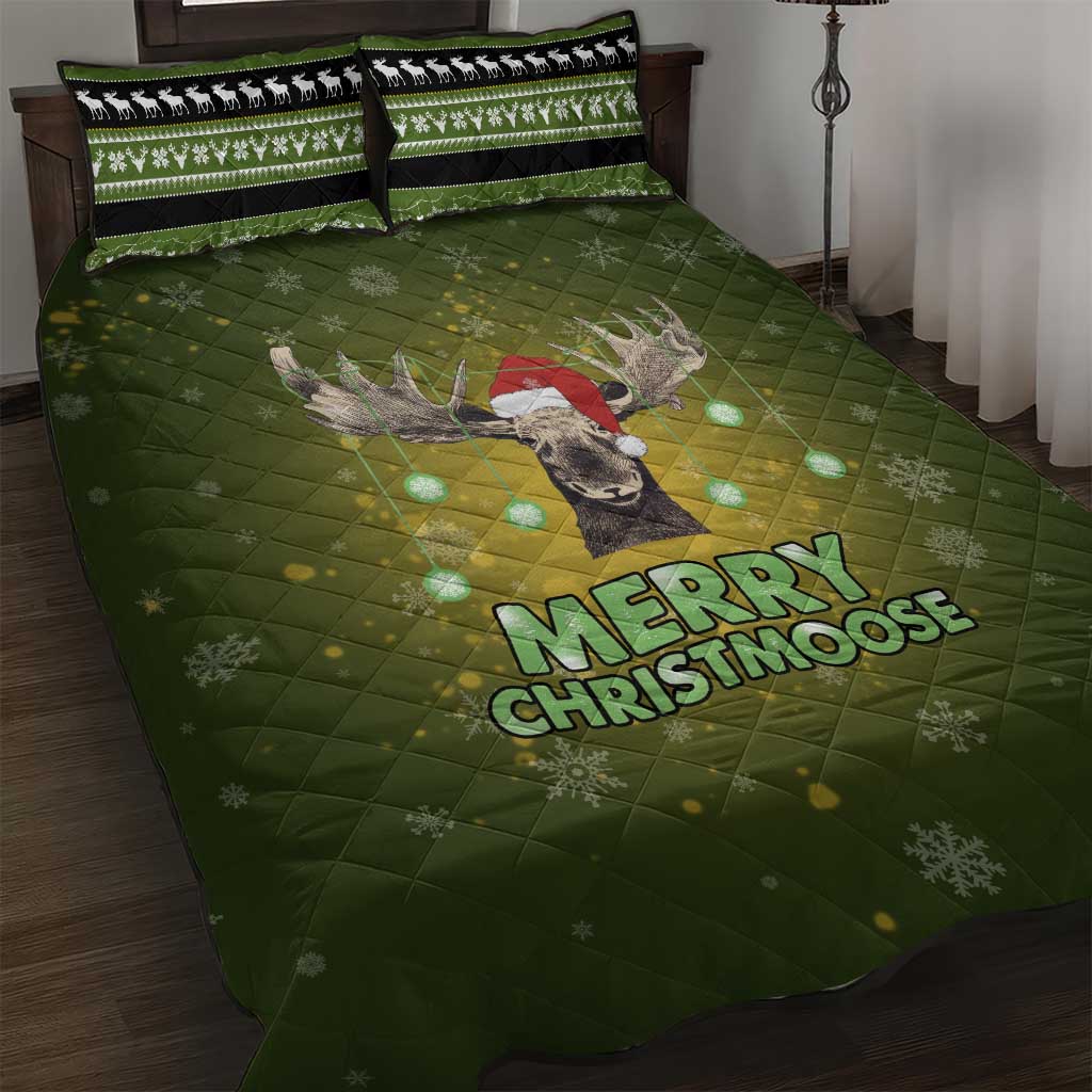 Merry ChristMoose Christmas Quilt Bed Set Xmas Holiday Patterns - Wonder Print Shop
